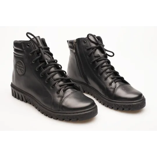 Botki damskie zimowe oficerki sznurowane skózrane Produkt Polski
