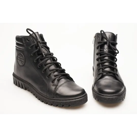 Botki damskie zimowe oficerki sznurowane skózrane Produkt Polski
