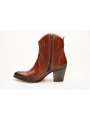 Botki damskie ażurowe brązowe skórzane obcas słupek Produkt Polski Botki damskie ażurowe brązowe skórzane obcas słupek Produkt Polski