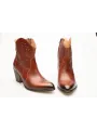Botki damskie ażurowe brązowe skórzane obcas słupek Produkt Polski Botki damskie ażurowe brązowe skórzane obcas słupek Produkt Polski
