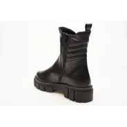 Botki damskie zimowe na grubej podeszwie skórzane Produkt Polski