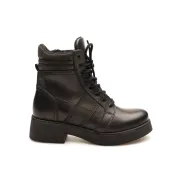 Damskie botki glany skórzane oficerki sznurowane Produkt Polski