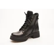 Damskie botki glany skórzane oficerki sznurowane Produkt Polski