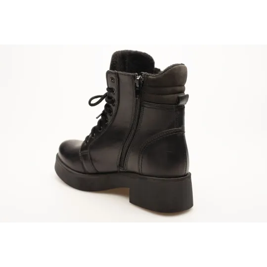 Damskie botki glany skórzane oficerki sznurowane Produkt Polski