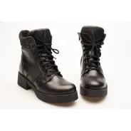 Damskie botki glany skórzane oficerki sznurowane Produkt Polski