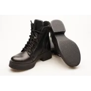 Damskie botki glany skórzane oficerki sznurowane Produkt Polski