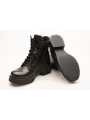 Damskie botki glany skórzane oficerki sznurowane Produkt Polski