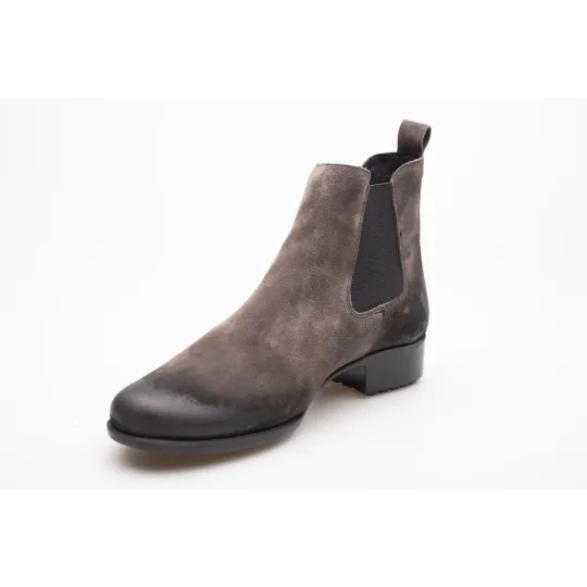 Botki damskie ocieplone sztyblety skórzane szare Produkt Polski