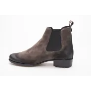 Botki damskie ocieplone sztyblety skórzane szare Produkt Polski