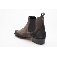 Botki damskie ocieplone sztyblety skórzane szare Produkt Polski