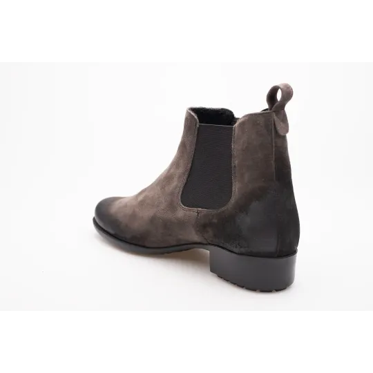 Botki damskie ocieplone sztyblety skórzane szare Produkt Polski