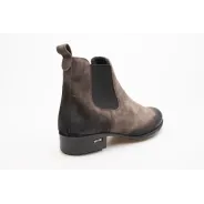 Botki damskie ocieplone sztyblety skórzane szare Produkt Polski