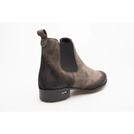 Botki damskie ocieplone sztyblety skórzane szare Produkt Polski