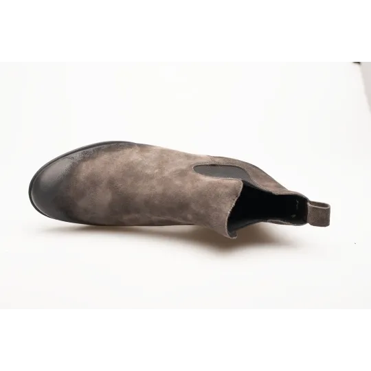 Botki damskie ocieplone sztyblety skórzane szare Produkt Polski Botki damskie ocieplone sztyblety skórzane szare Produkt Polski