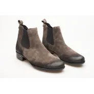 Botki damskie ocieplone sztyblety skórzane szare Produkt Polski