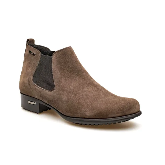 Botki damskie ocieplone sztyblety skórzane szare Produkt Polski