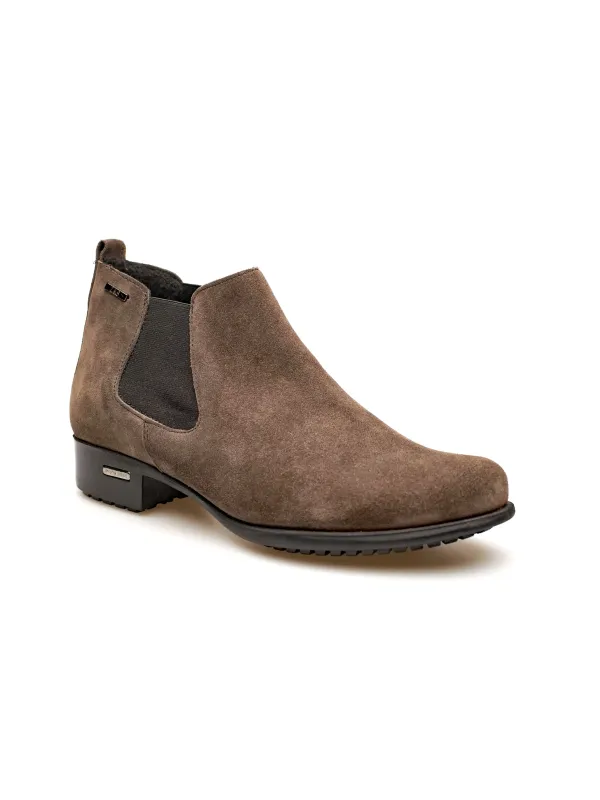 Botki damskie ocieplone sztyblety skórzane szare Produkt Polski