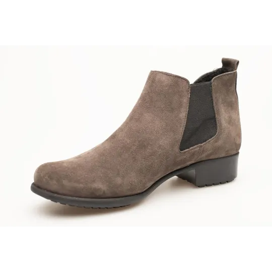 Botki damskie ocieplone sztyblety skórzane szare Produkt Polski