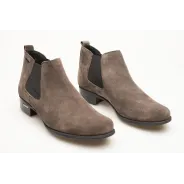 Botki damskie ocieplone sztyblety skórzane szare Produkt Polski