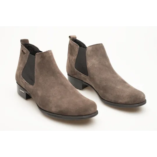 Botki damskie ocieplone sztyblety skórzane szare Produkt Polski