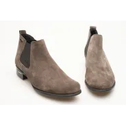 Botki damskie ocieplone sztyblety skórzane szare Produkt Polski