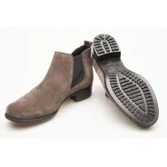 Botki damskie ocieplone sztyblety skórzane szare Produkt Polski