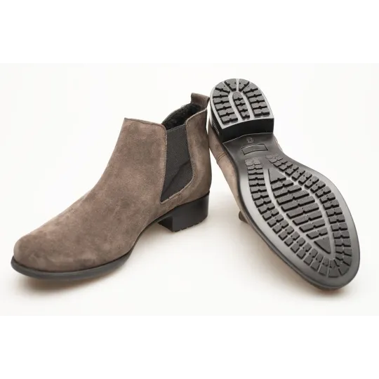 Botki damskie ocieplone sztyblety skórzane szare Produkt Polski