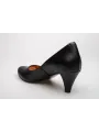Czółenka na niskiej szpilce czarne skórzane PRODUKT POLSKI
