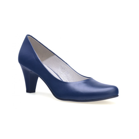 Granatowe czółenka niski obcas słupek