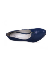 Granatowe czółenka szpilki skóra naturalna