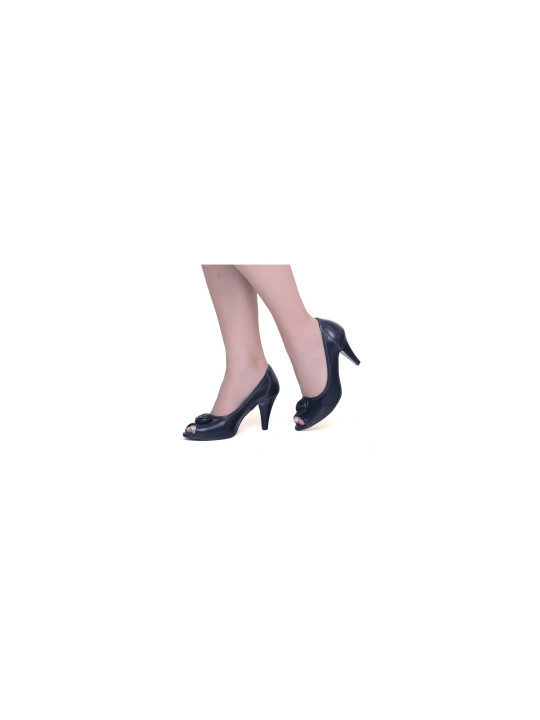 Buty damskie czółenka peep toe skóra