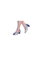 Buty damskie czółenka peep toe skóra