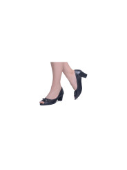 Buty damskie czółenka peep toe skóra