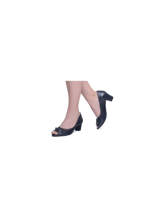 Buty damskie czółenka peep toe skóra