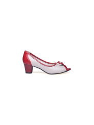 Buty damskie czółenka peep toe skóra