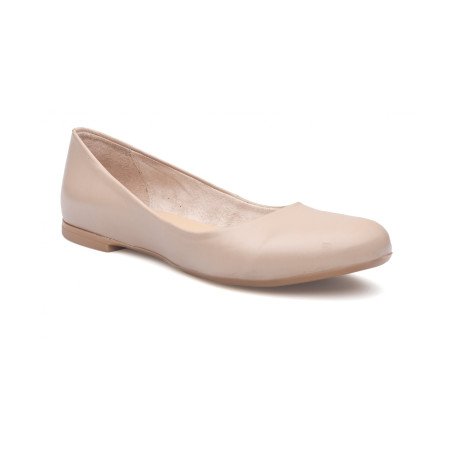 Baleriny damskie skórzane Polski Producent beżowe
