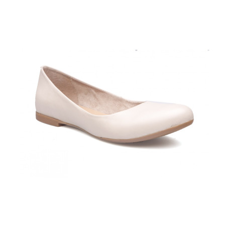 Baleriny damskie skórzane Polski Producent ecru