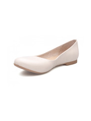 Baleriny damskie skórzane Polski Producent ecru