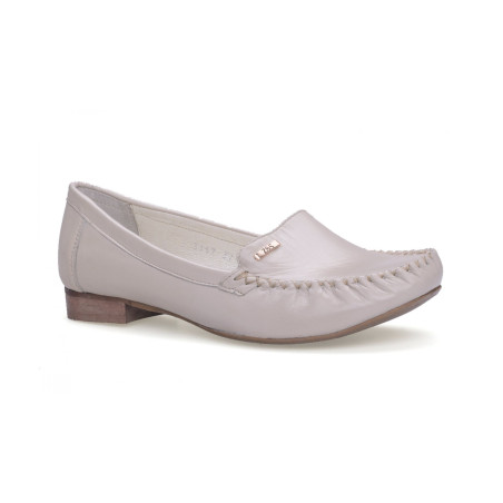 Mokasyny damskie skórzane półbuty Polski Producent  Beżowe cieliste nude