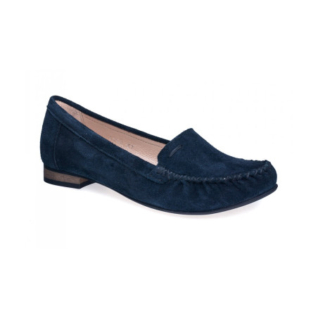 Mokasyny damskie skórzane półbuty Polski Producent  Granatowe