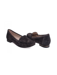 Mokasyny damskie skórzane półbuty Polski Producent  Szare