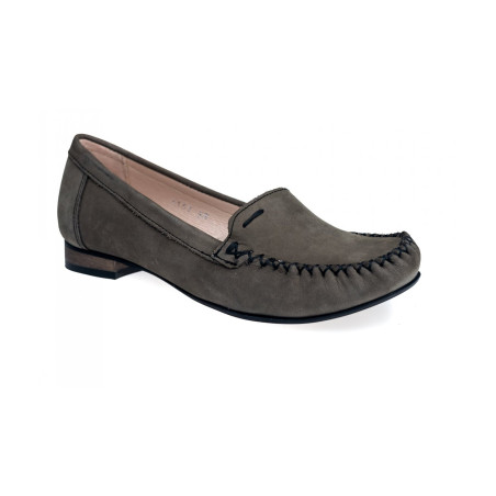 Mokasyny damskie skórzane półbuty Polski Producent  Szare