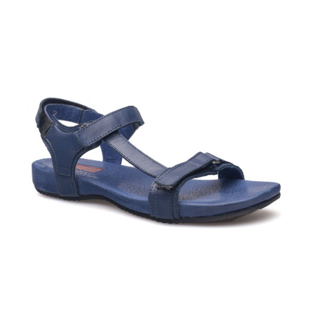 Sandały damskie w całości skórzane granatowe