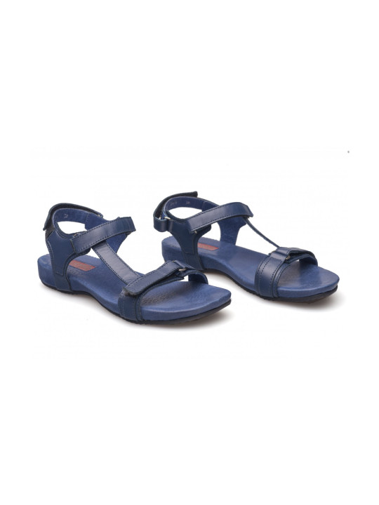 Sandały damskie w całości skórzane granatowe