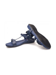 Sandały damskie w całości skórzane granatowe