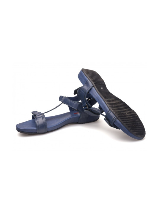 Sandały damskie w całości skórzane granatowe