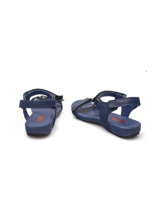 Sandały damskie w całości skórzane granatowe