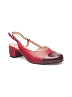 Sandały z zakrytymi palcami skórzane odkryta pięta PRODUKT POLSKI